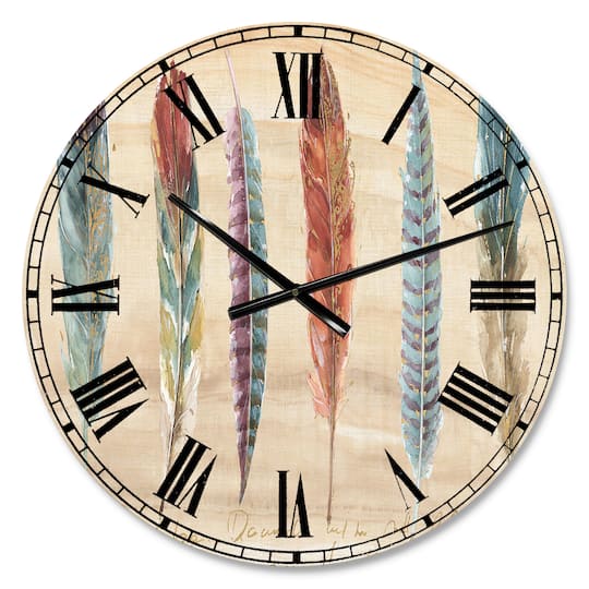 Designart Feathers Wall Clock
